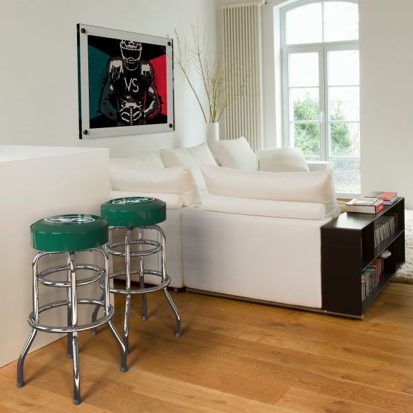 New York Jets Chrome Logo Commercial Grade Bar Stool 4