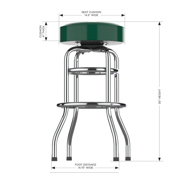 New York Jets Chrome Logo Commercial Grade Bar Stool