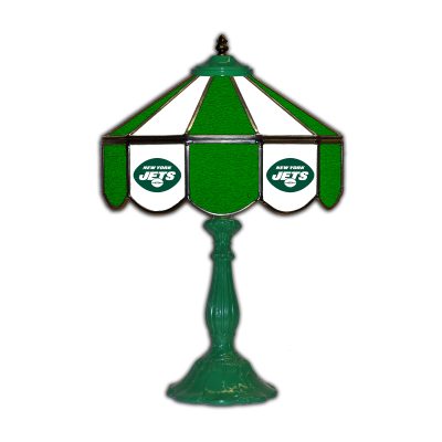 New York Jets Tiffany Style 21 inch Glass Table Lamp