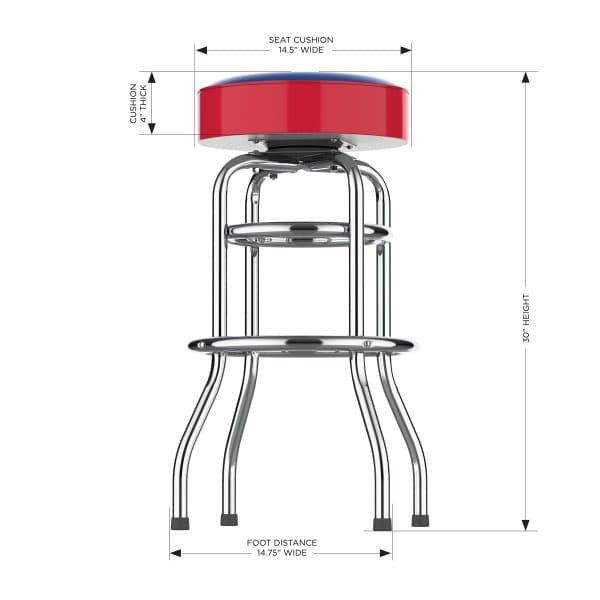 New York Rangers Chrome Bar Stool 3
