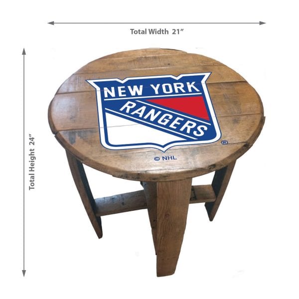 New York Rangers Oak Barrel Table 1