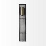Newcomb 7x53.5 Gold/Black Metal Meshed Rectangular Wall Sconce