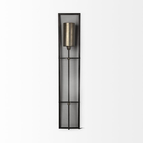 Newcomb 7x53.5 GoldBlack Metal Meshed Rectangular Wall Sconce 2