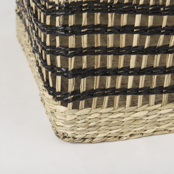 Nia 18.5L x 13.4W x 14.6H Set of 2 Light Brown Seagrass Rectangular Basket with Handles 7