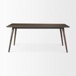 Nicholas II 72x39 Brown Solid Wood Top Metal/Wood Leg Dining Table