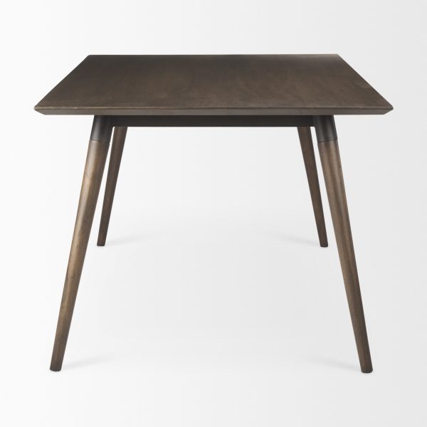 Nicholas II 72x39 Brown Solid Wood Top MetalWood Leg Dining Table 4