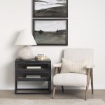 Nico Oatmeal Upholstered w/ Brown Wood Accent Chair
