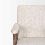 Nico Oatmeal Upholstered w/ Brown Wood Accent Chair