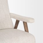 Nico Oatmeal Upholstered w/ Brown Wood Accent Chair