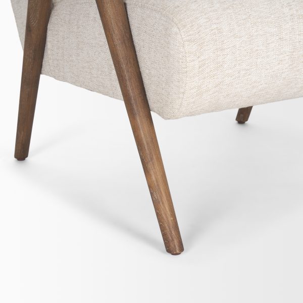 Nico Oatmeal Upholstered w Brown Wood Accent Chair 14