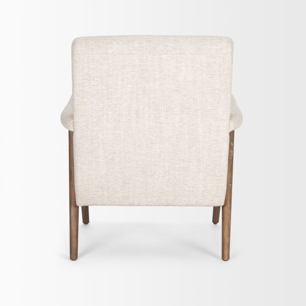 Nico Oatmeal Upholstered w Brown Wood Accent Chair 8