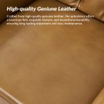 Nicole Camel Leather Tufted Wingback Accent Chair 8 Nicole Camel Leather Tufted Wingback Accent Chair