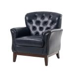 Nicole Genuine Leather Tufted Wingback Accent Chair 6 Nicole Genuine Leather Tufted Wingback Accent Chair