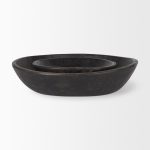 Nikita Set of 2 Large Black-Brown Reclaimed Wood Bowls