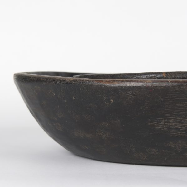 Nikita Set of 2 Large Black Brown Reclaimed Wood Bowls 5