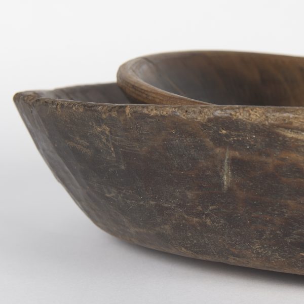 Nikita Set of 2 Large Medium Brown Reclaimed Wood Bowls 5