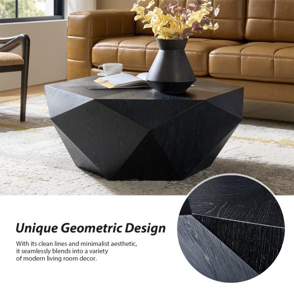Nikolaus Black Geometric Fully Assembled Modern Coffee Table 2