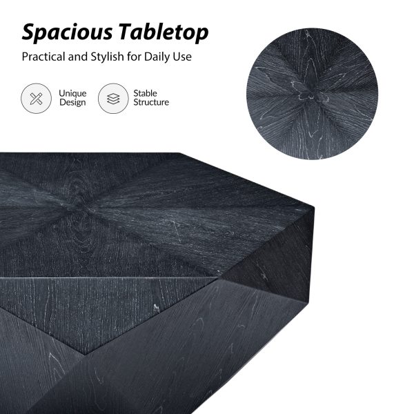 Nikolaus Black Geometric Fully Assembled Modern Coffee Table 3