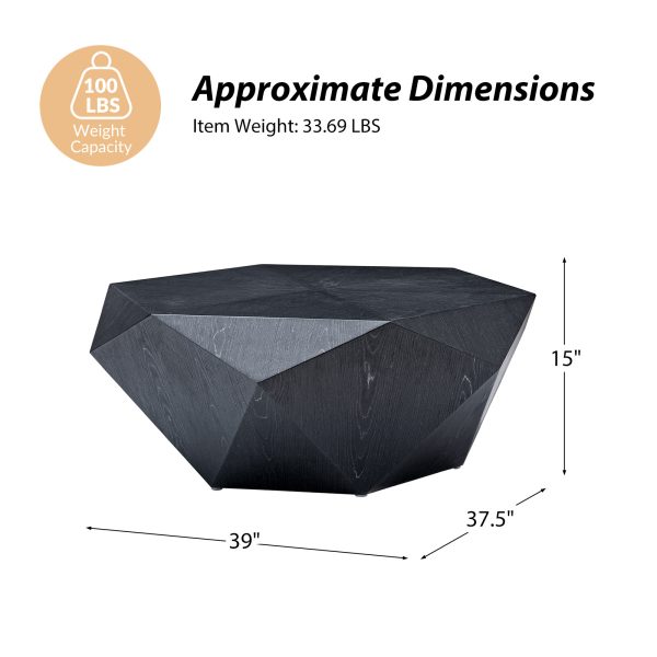 Nikolaus Black Geometric Fully Assembled Modern Coffee Table 4