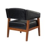 Nikolaus Black Vegan Leather Mid-Century Modern Armchair