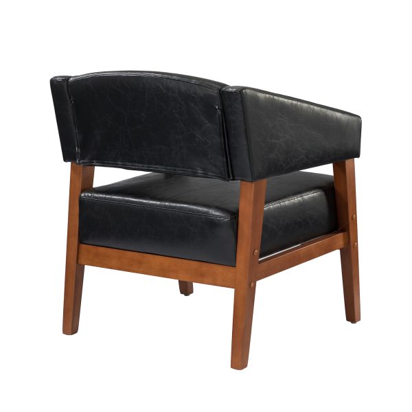 Nikolaus Black Vegan Leather Mid Century Modern Armchair 2