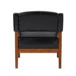 Nikolaus Black Vegan Leather Mid-Century Modern Armchair