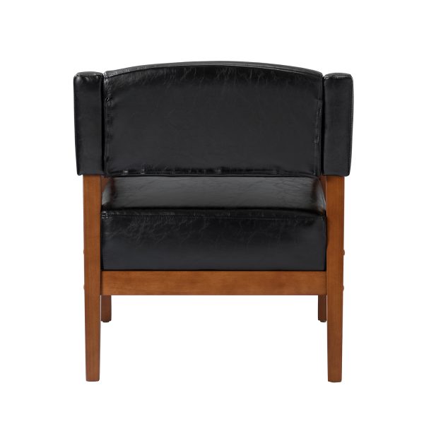 Nikolaus Black Vegan Leather Mid Century Modern Armchair 3