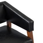 Nikolaus Black Vegan Leather Mid-Century Modern Armchair