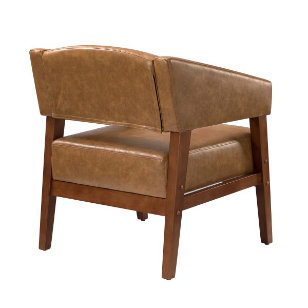 Nikolaus Camel Vegan Leather Mid Century Modern Armchair 2