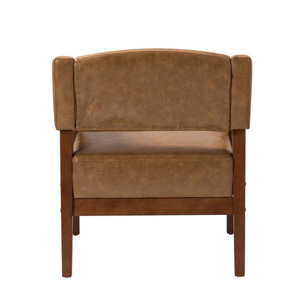 Nikolaus Camel Vegan Leather Mid Century Modern Armchair 3