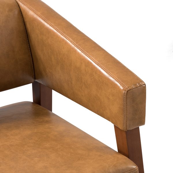 Nikolaus Camel Vegan Leather Mid Century Modern Armchair 4