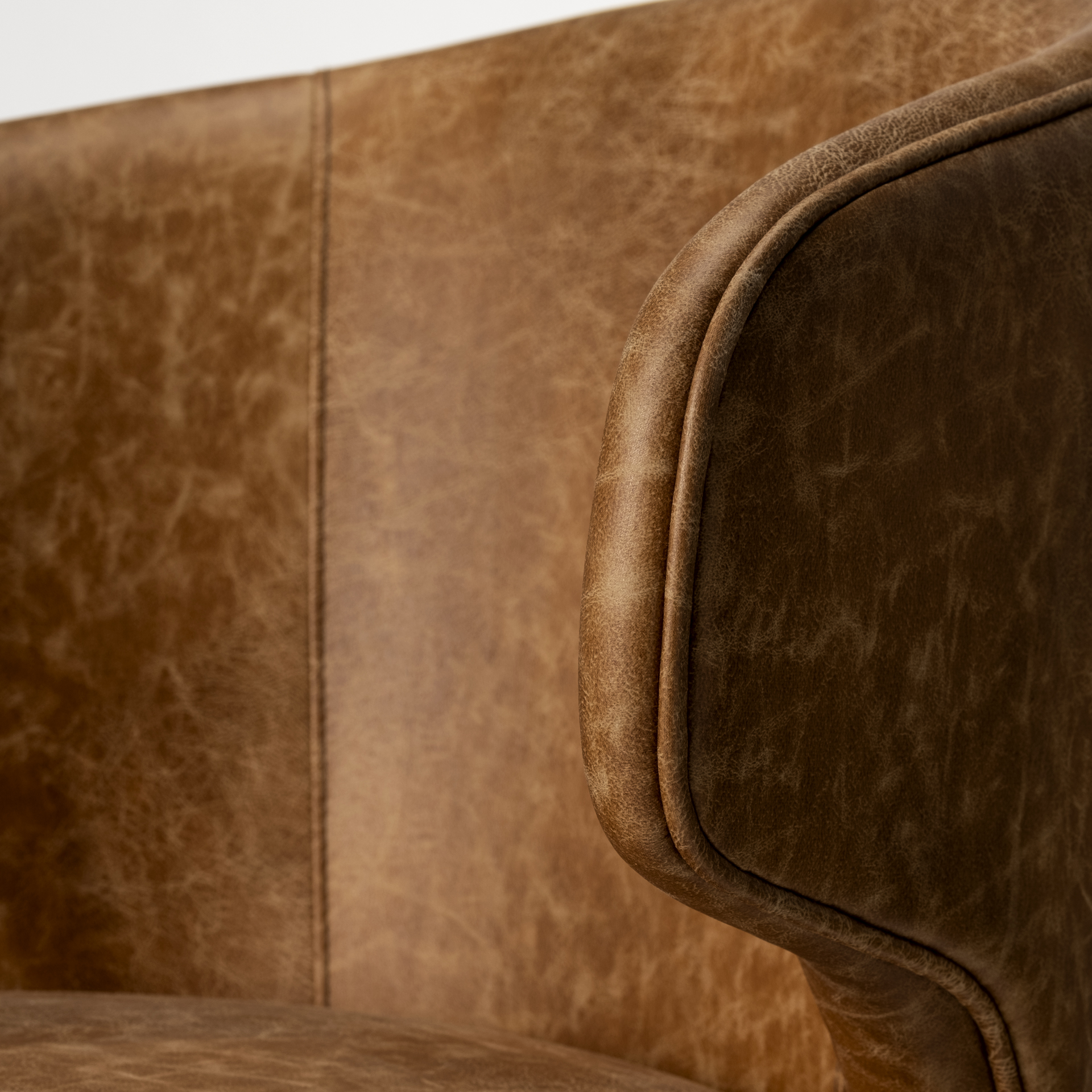 Niles 22.5L x 24.0W x 32.0H Brown Faux Leather Seat W/Brown Wooden Legs Wingback Dining Chair 7 Niles 22.5L x 24.0W x 32.0H Brown Faux Leather Seat W/Brown Wooden Legs Wingback Dining Chair - Image 7