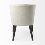 Niles 22.5L x 24.0W x 32.0H Cream Fabric Seat W/ Dark Brown Wooden Legs Wingback Dining Chair