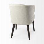 Niles 22.5L x 24.0W x 32.0H Cream Fabric Seat W/ Dark Brown Wooden Legs Wingback Dining Chair