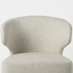 Niles 22.5L x 24.0W x 32.0H Cream Fabric Seat W/ Dark Brown Wooden Legs Wingback Dining Chair
