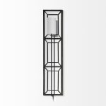 Noah 12.2x55 Black Metal w/White Fabric Shade Rectangular Wall Sconce