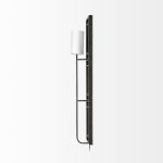 Noah 12.2x55 Black Metal w/White Fabric Shade Rectangular Wall Sconce