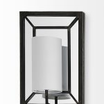 Noah 12.2x55 Black Metal w/White Fabric Shade Rectangular Wall Sconce