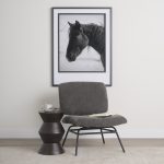 Nora Charcoal Fabric w/ Matte Black Metal Legs Accent Chair