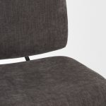 Nora Charcoal Fabric w/ Matte Black Metal Legs Accent Chair