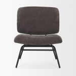 Nora Charcoal Fabric w/ Matte Black Metal Legs Accent Chair