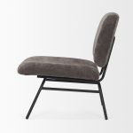 Nora Charcoal Fabric w/ Matte Black Metal Legs Accent Chair