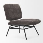 Nora Charcoal Fabric w/ Matte Black Metal Legs Accent Chair