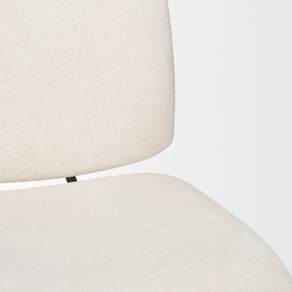 Nora Cream Fabric w Matte Black Metal Legs Accent Chair 10