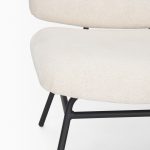 Nora Cream Fabric w/ Matte Black Metal Legs Accent Chair