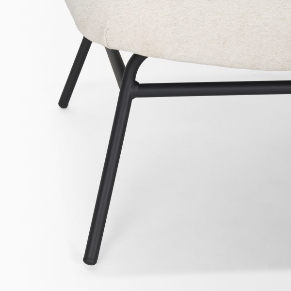 Nora Cream Fabric w Matte Black Metal Legs Accent Chair 12