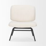 Nora Cream Fabric w/ Matte Black Metal Legs Accent Chair