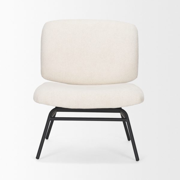 Nora Cream Fabric w Matte Black Metal Legs Accent Chair 4