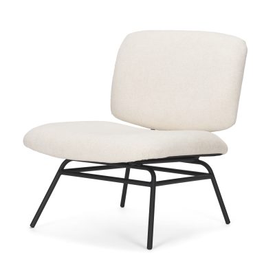 Nora Cream Fabric w/ Matte Black Metal Legs Accent Chair