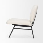 Nora Cream Fabric w/ Matte Black Metal Legs Accent Chair